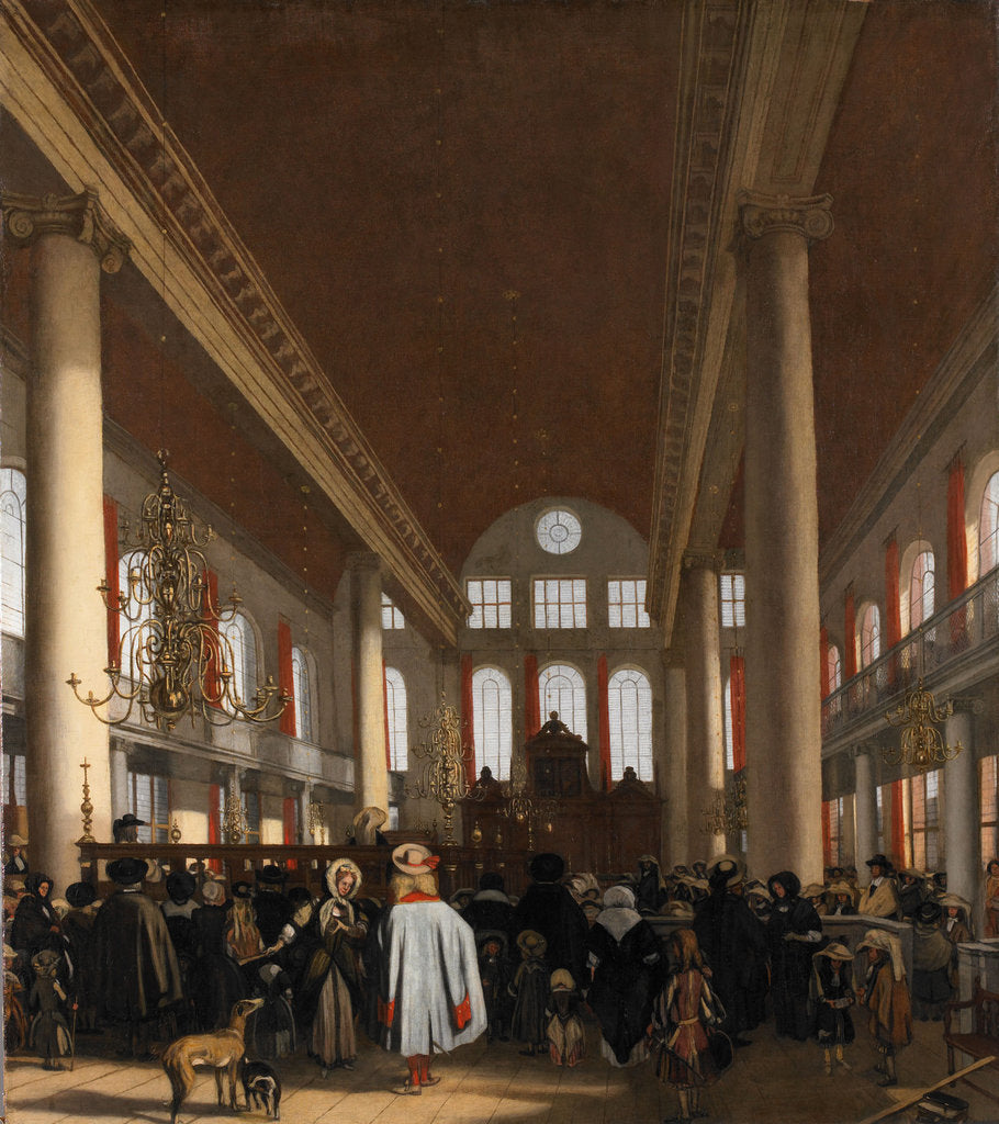 Detail of Interior of the Portuguese Synagogue in Amsterdam by Emanuel de Witte