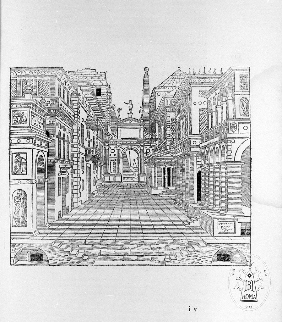 Detail of Il secondo libro della perspettiva (Scena Tragica) by Sebastiano Serlio