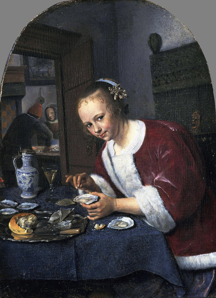 Detail of Girl with oysters by Jan Havicksz Steen