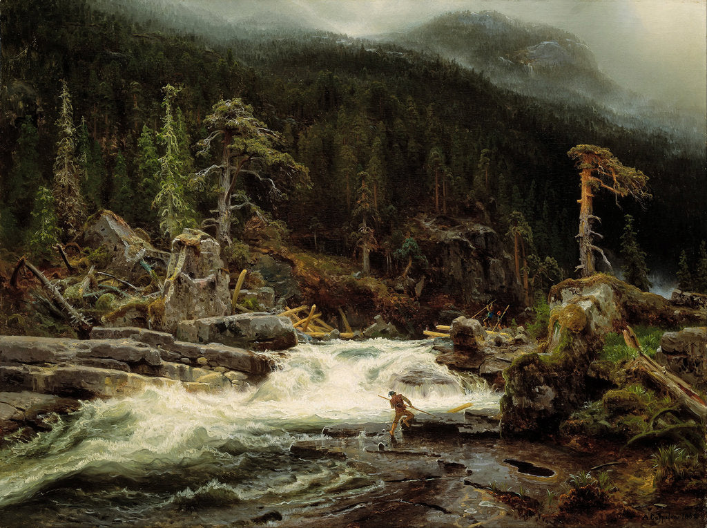Detail of Waterfall in Telemark by August Cappelen