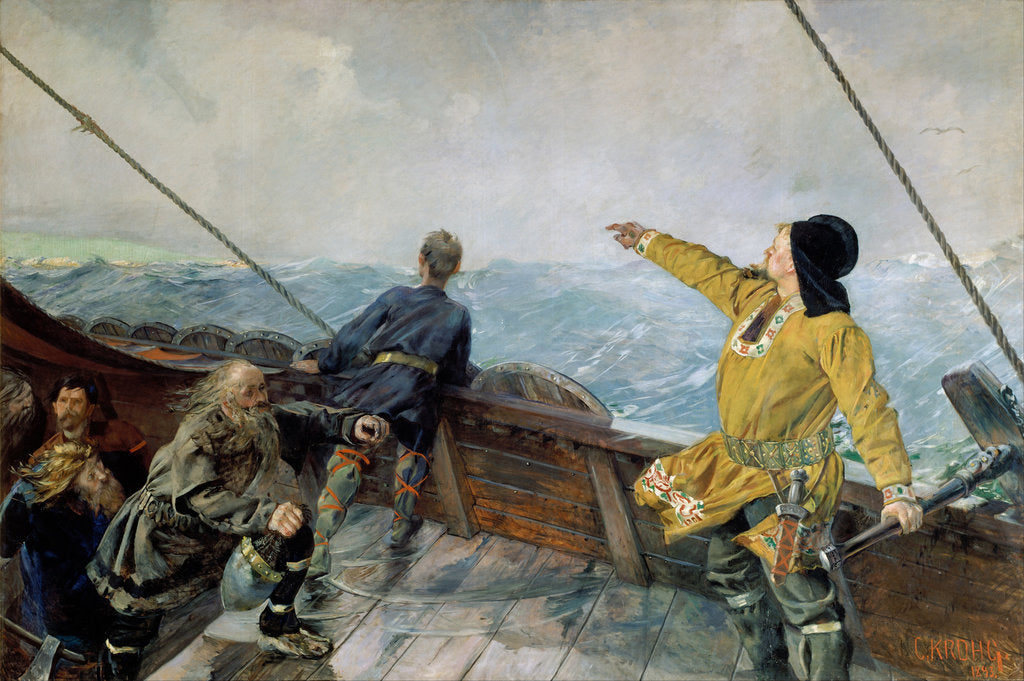 Detail of Leiv Eiriksson discovers America by Christian Krohg