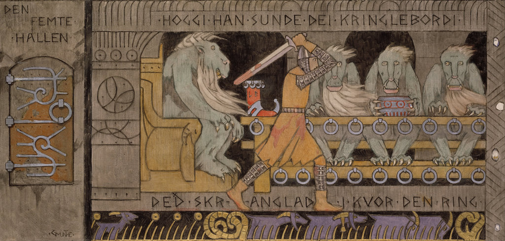 Detail of The fifth Hall by Gerhard Munthe