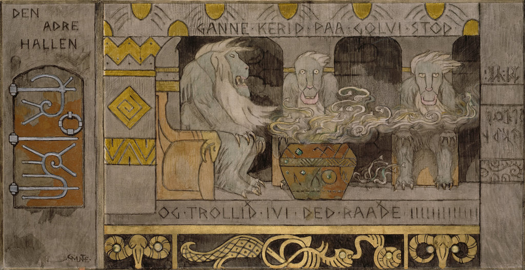 Detail of The second Hall by Gerhard Munthe