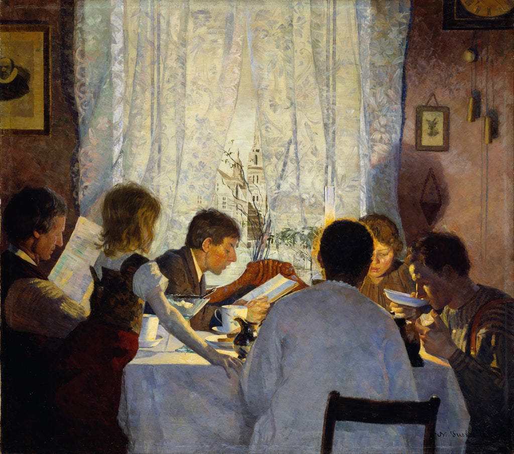 Detail of Breakfast II. Morning mood by Gustav Wentzel