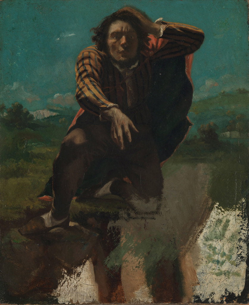 Detail of Self-Portrait (The Man Made Mad by Fear) by Gustave Courbet