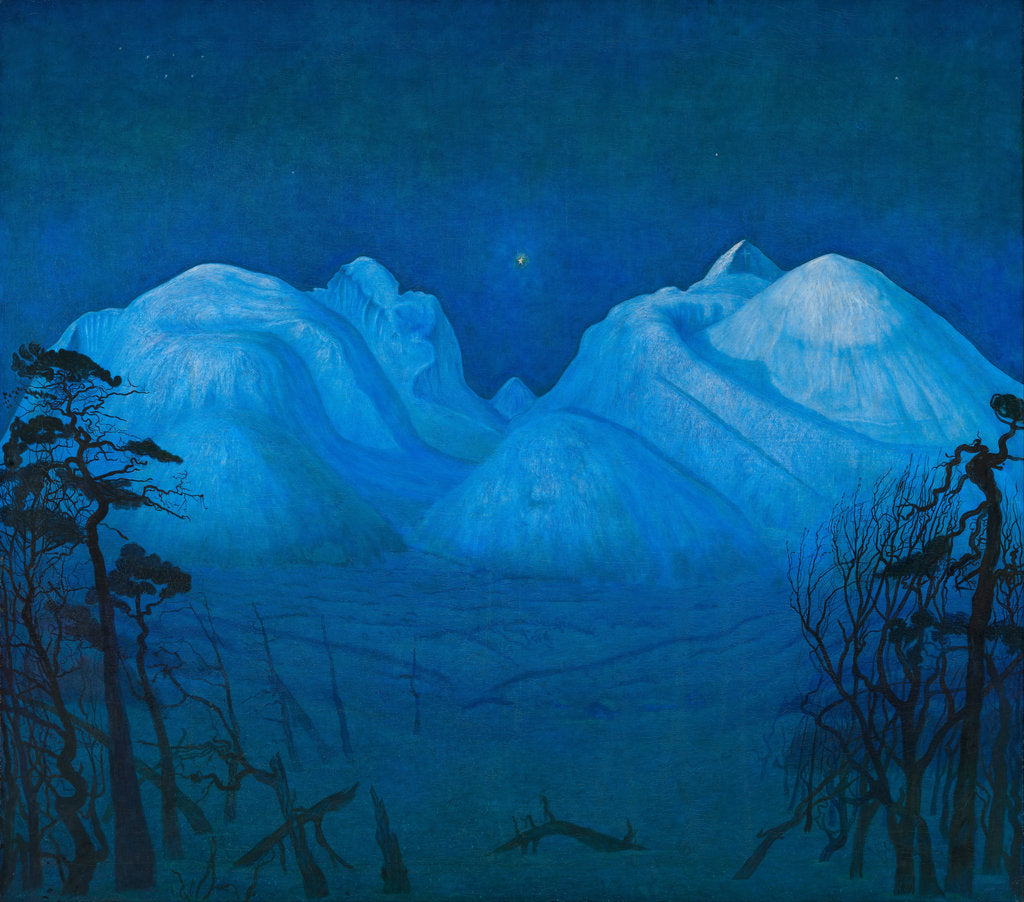 Detail of Winter Night in the Mountains by Harald Sohlberg