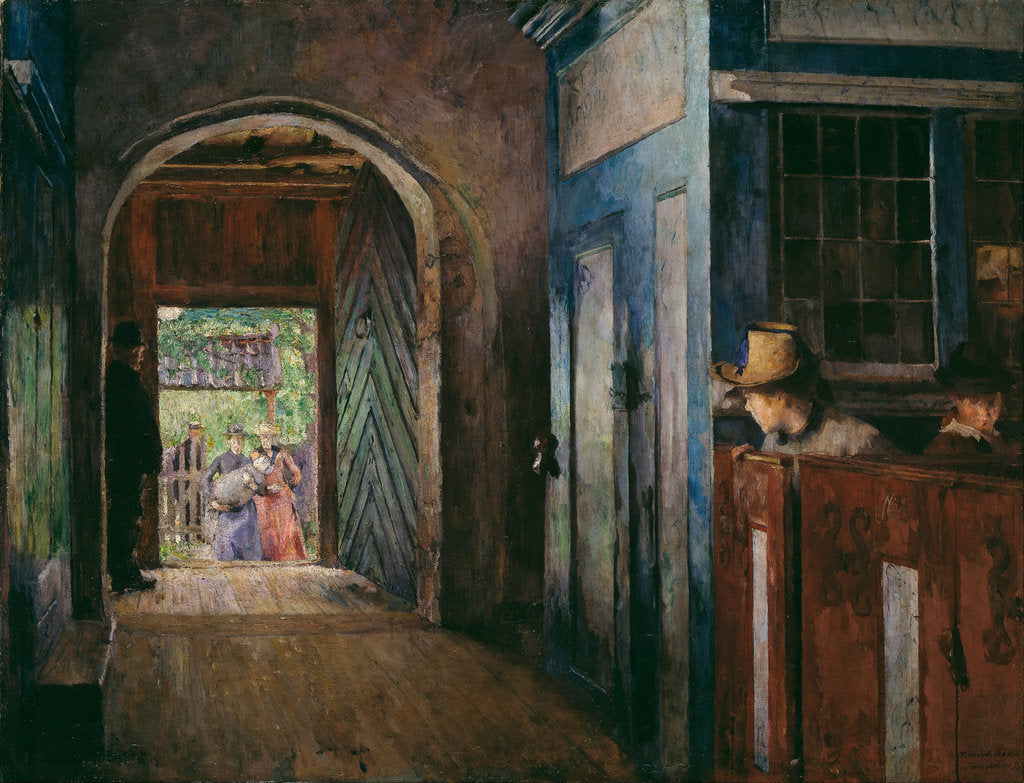 Detail of Christening in Tanum Church by Harriet Backer