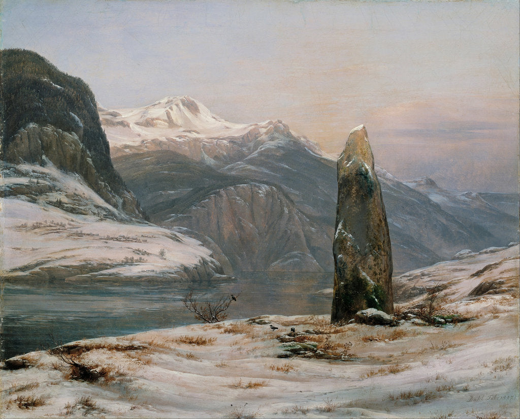 Detail of Winter at the Sognefjord by Johan Christian Clausen Dahl
