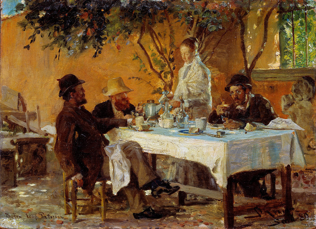 Detail of Breakfast in Sora by Peder Severin Krøyer