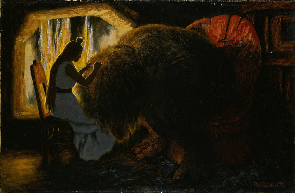 Detail of The Princess picking Lice from the Troll by Theodor Kittelsen