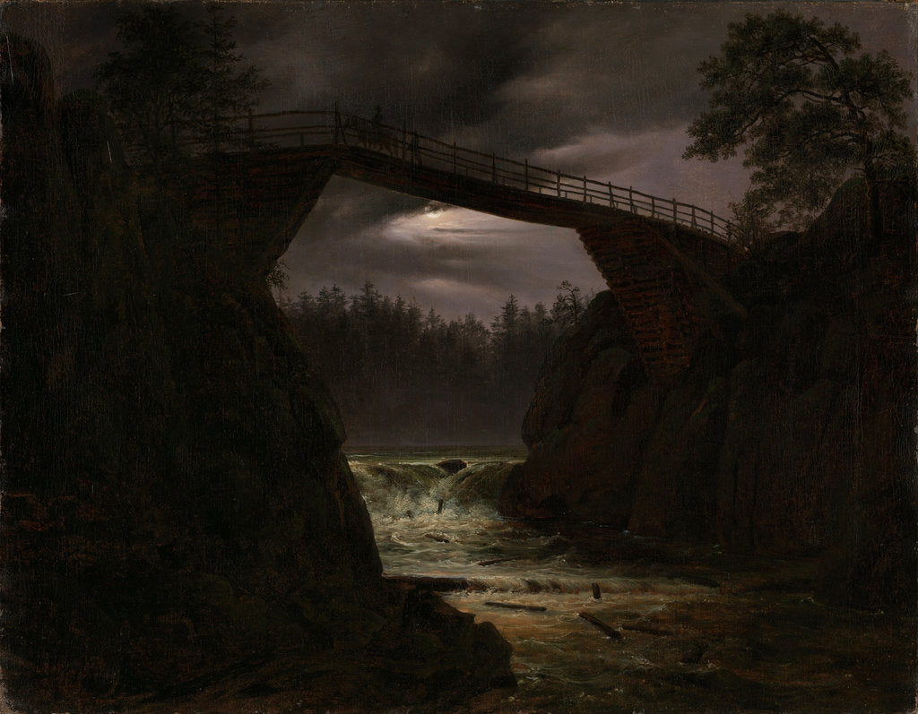 Detail of The Bridge outside Arendal by Thomas Fearnley