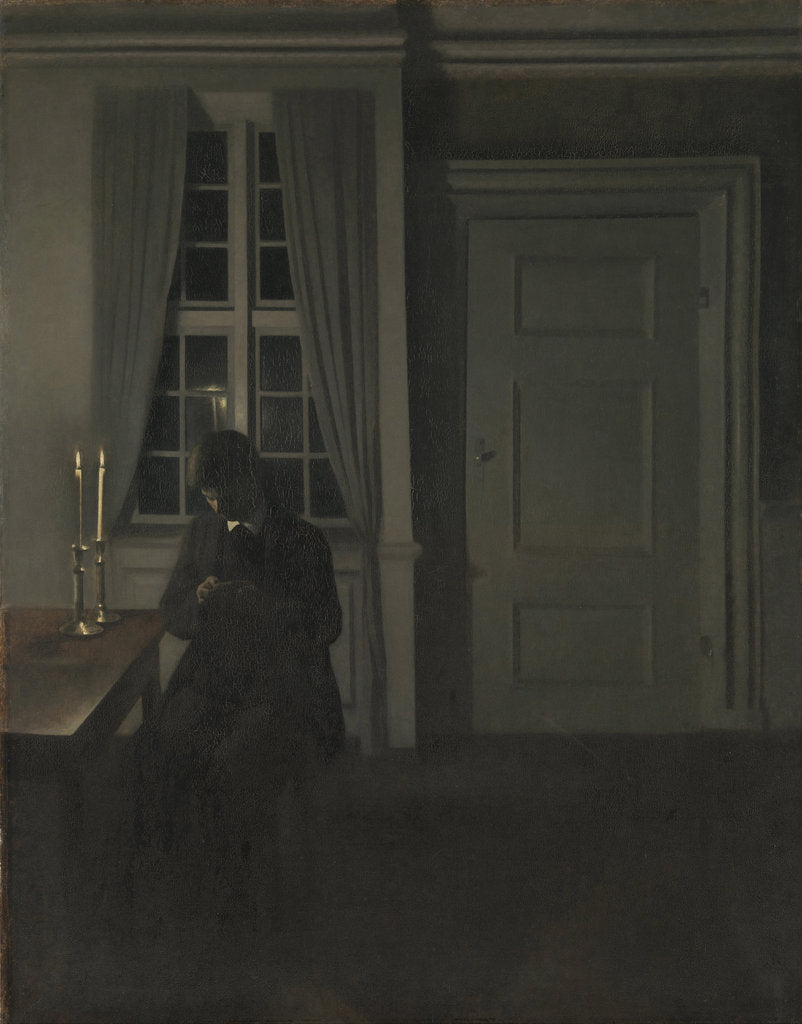 Detail of The Collector of Coins by Vilhelm Hammershøi