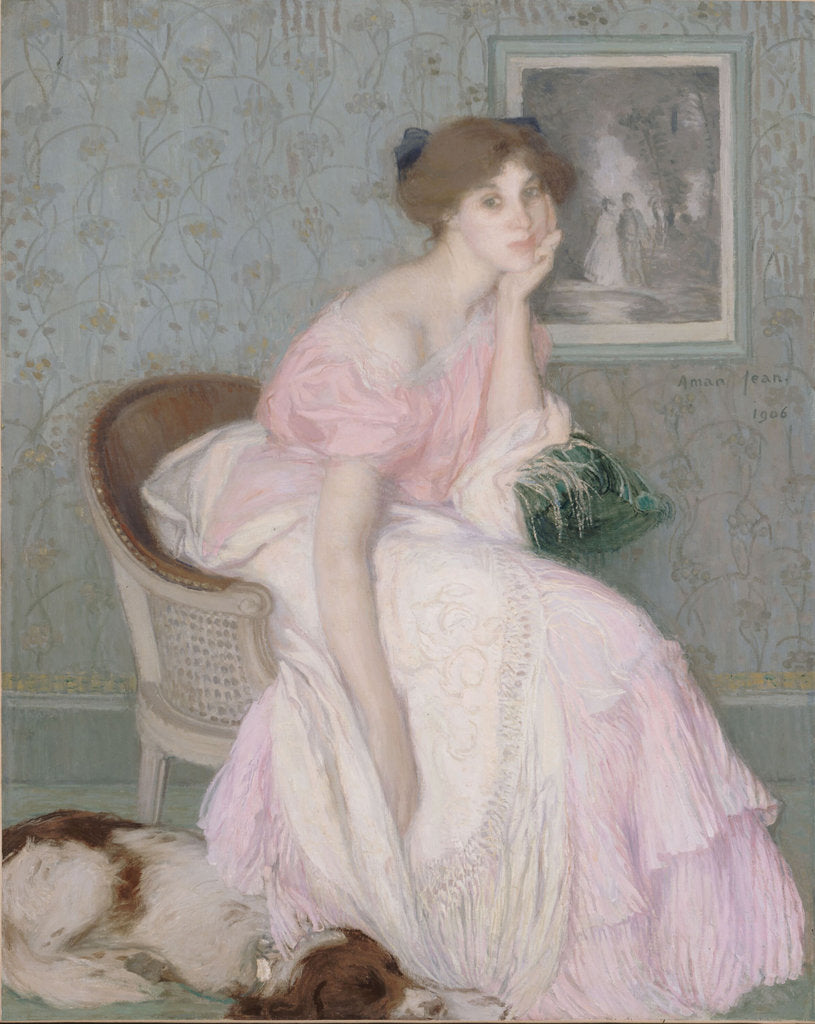 Detail of Miss Ella Carmichael by Edmond François Aman-Jean