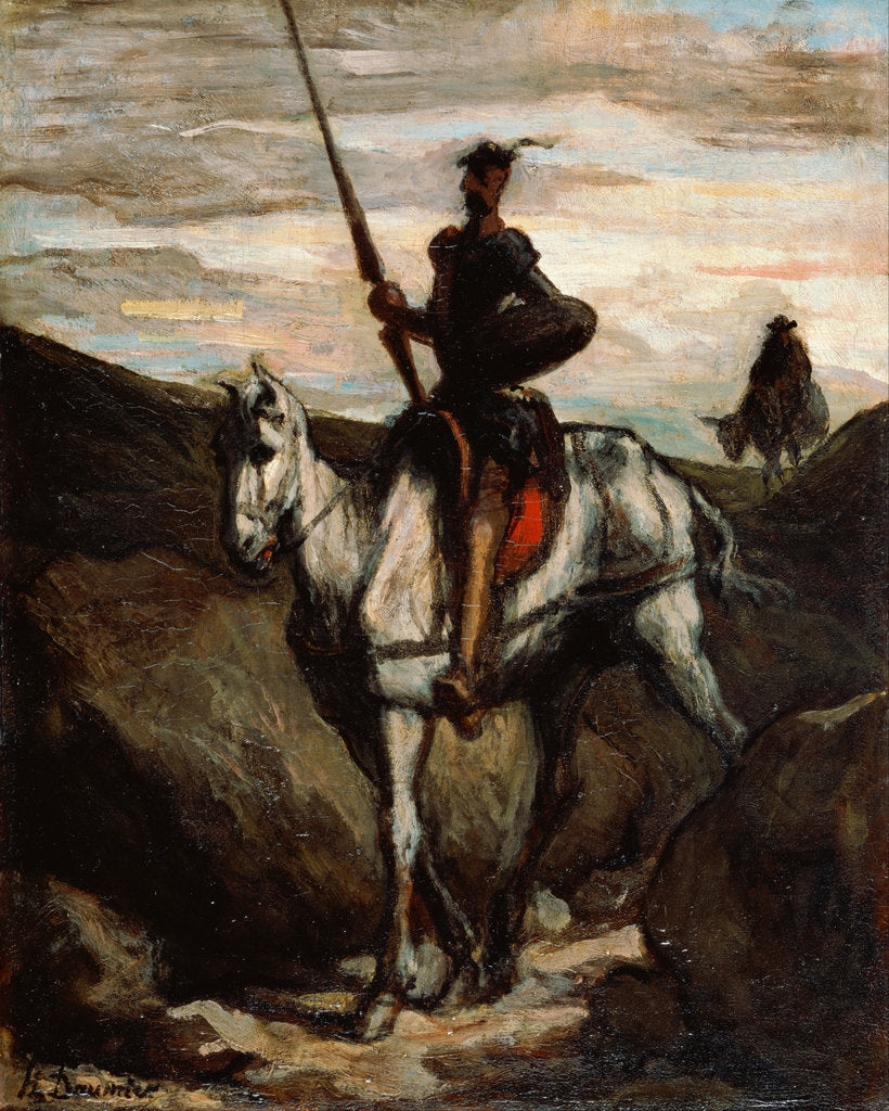 Detail of Don Quixote in the Mountains by Honoré Daumier