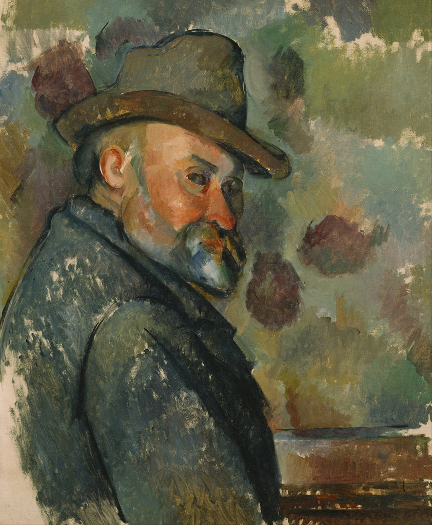 Detail of Self-Portrait in a Hat by Paul Cézanne