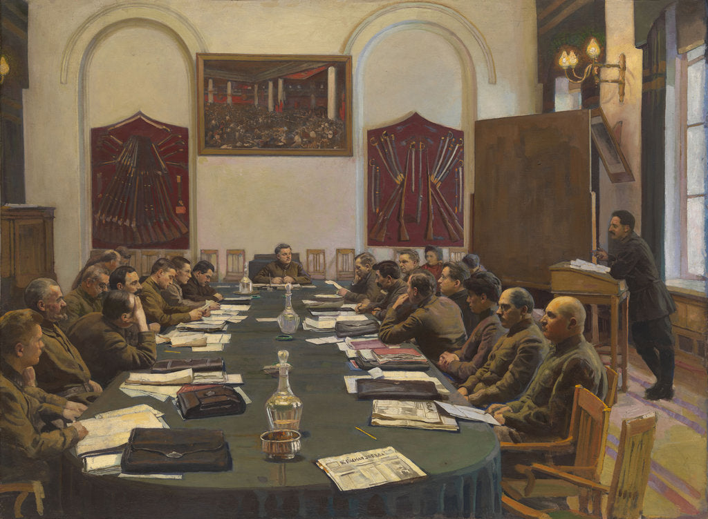 Detail of Assembly of the Revolutionary Military Council of the USSR, Chaired by Kliment Voroshilov by Isaak Izrailevich Brodsky