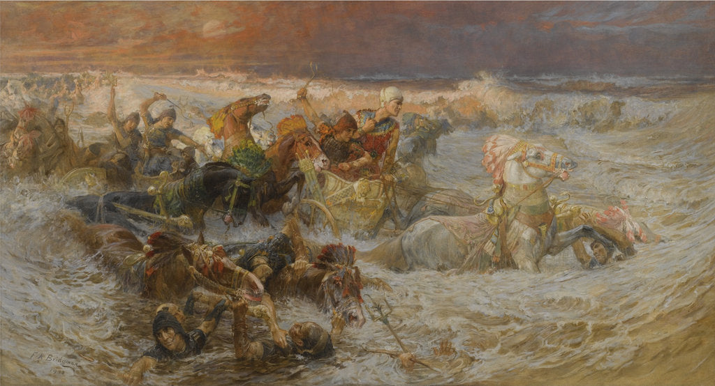 Detail of Pharaohs Army Engulfed by the Red Sea by Frederick Arthur Bridgman