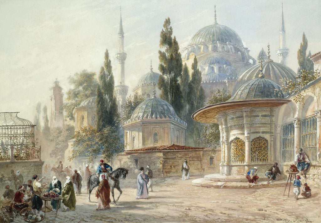 Detail of The Sehzade Mosque in Constantinople by Eugène-Napoleon Flandin