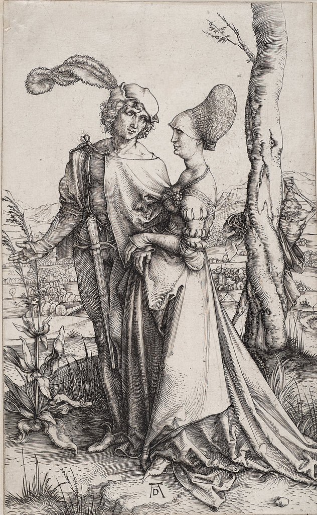 Detail of Young Couple Threatened by Death (The Promenade) by Albrecht Dürer