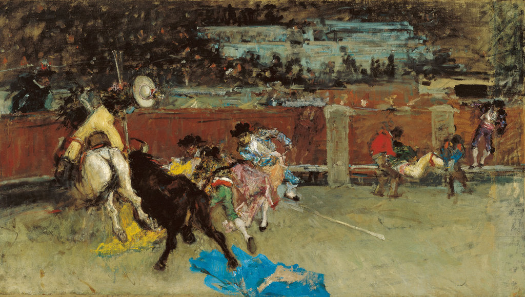 Detail of Bullfight. Wounded Picador by Marià Fortuny