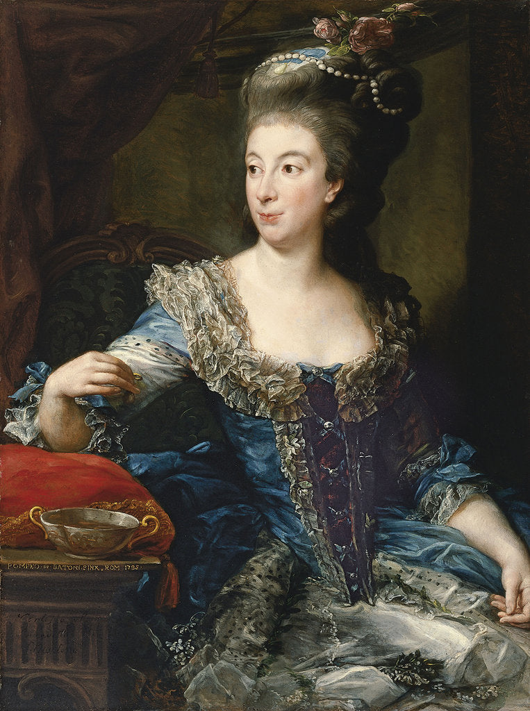 Detail of Portrait of the Countess Maria Benedetta di San Martino by Pompeo Girolamo Batoni