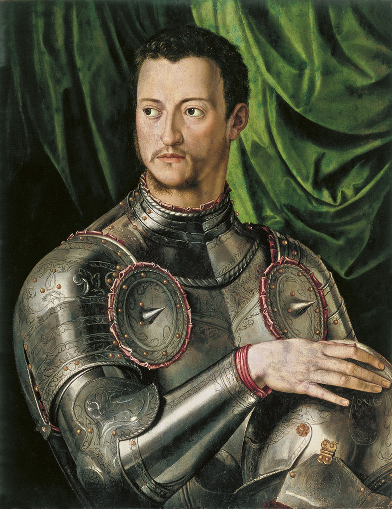 Detail of Portrait of Grand Duke of Tuscany Cosimo I de Medici in armour by Agnolo Bronzino