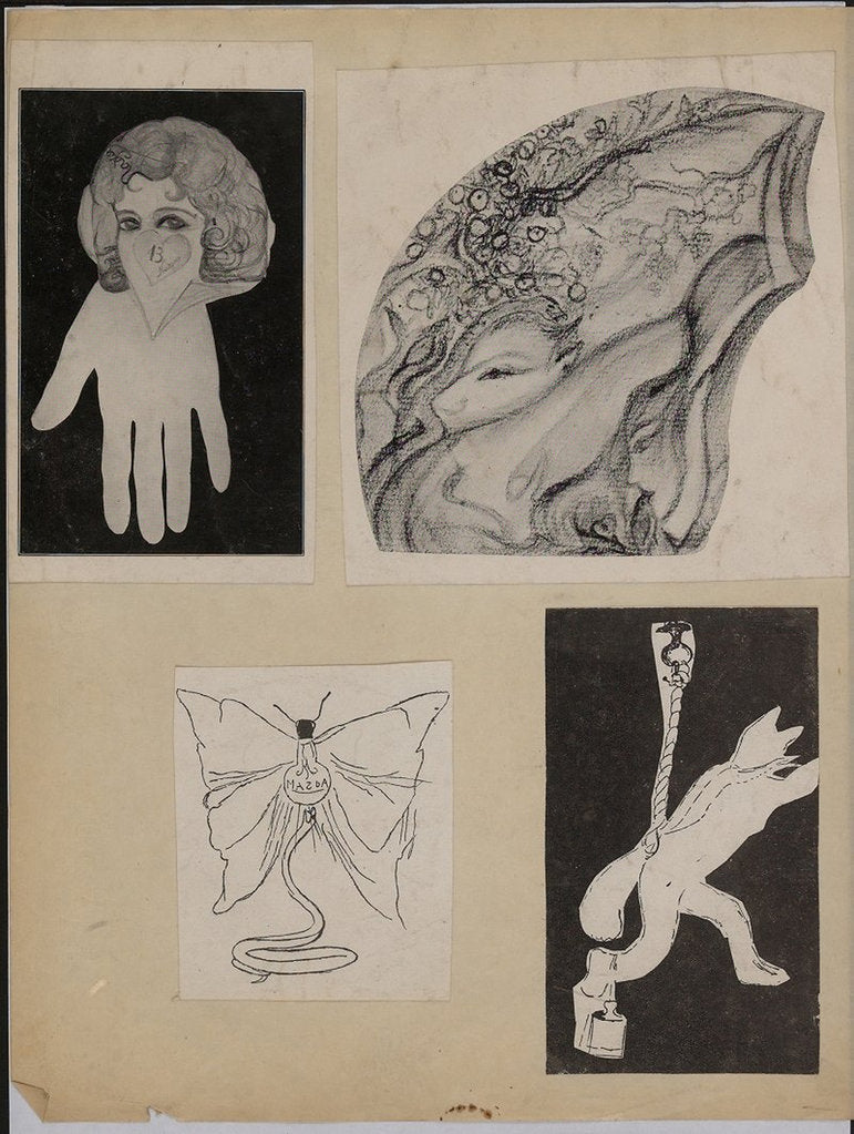 Detail of Prints of Nadjas (Léona Delcourt) drawings by Léona Delcourt