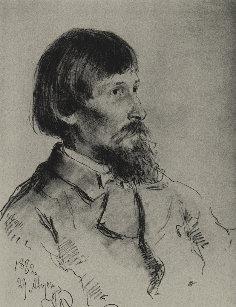 Detail of Portrait of the artist Viktor Vasnetsov by Ilya Yefimovich Repin