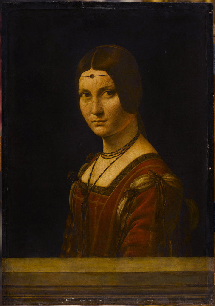 Detail of Portrait of an Unknown Woman, called La Belle Ferronnière, 1490-1496 by Leonardo da Vinci