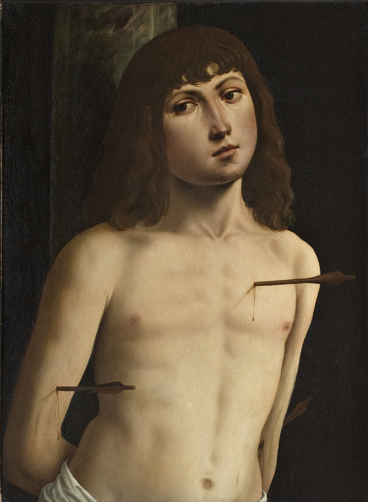 Detail of Saint Sebastian by Lorenzo Costa