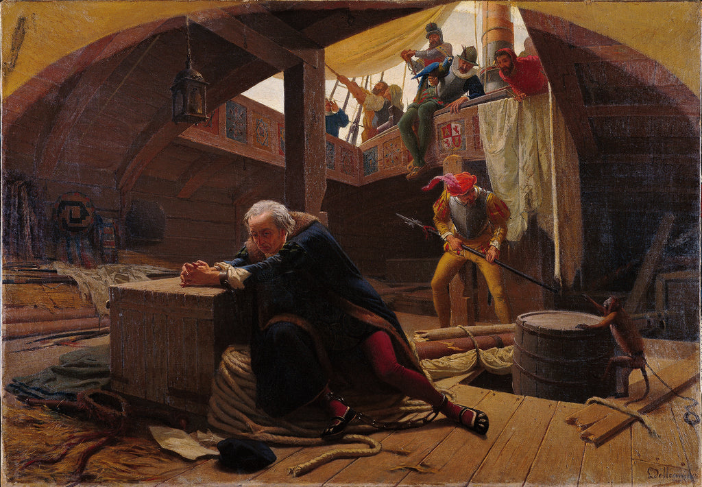 Detail of Christopher Columbus returned from America (Christopher Columbus in chains), 1863 by Lorenzo Delleani