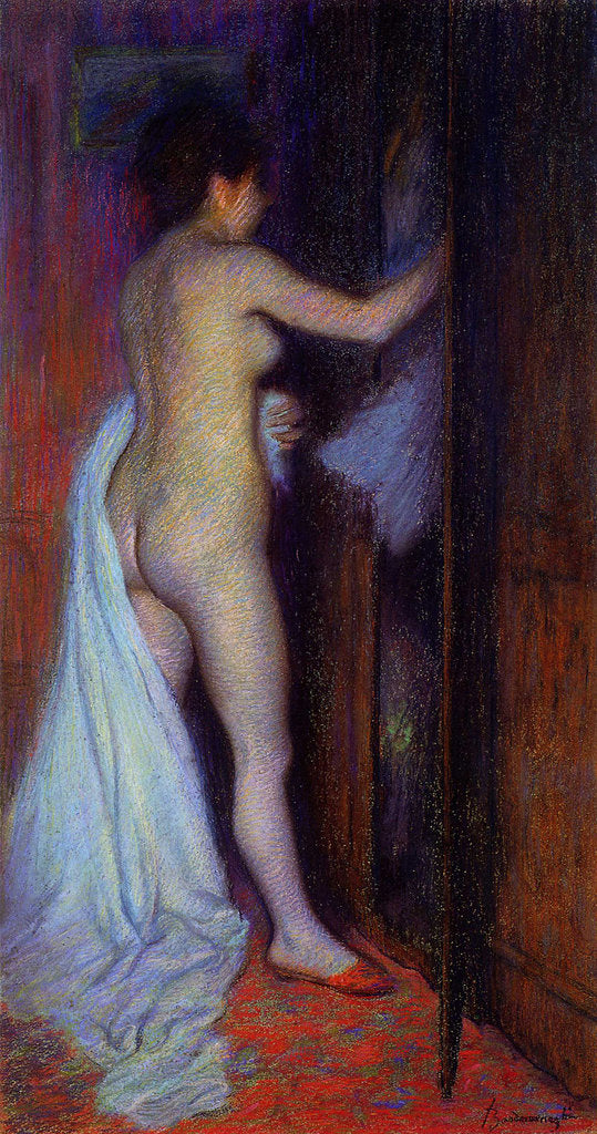 Detail of The toilet (After the Bath) by Federico Zandomeneghi