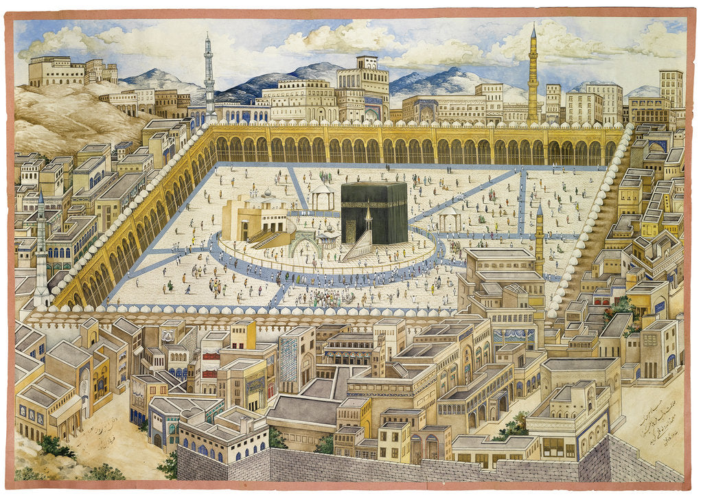 Detail of View of the Kaaba and surrounding buildings in Mecca, Second Half of the 19th cen by Mahmud