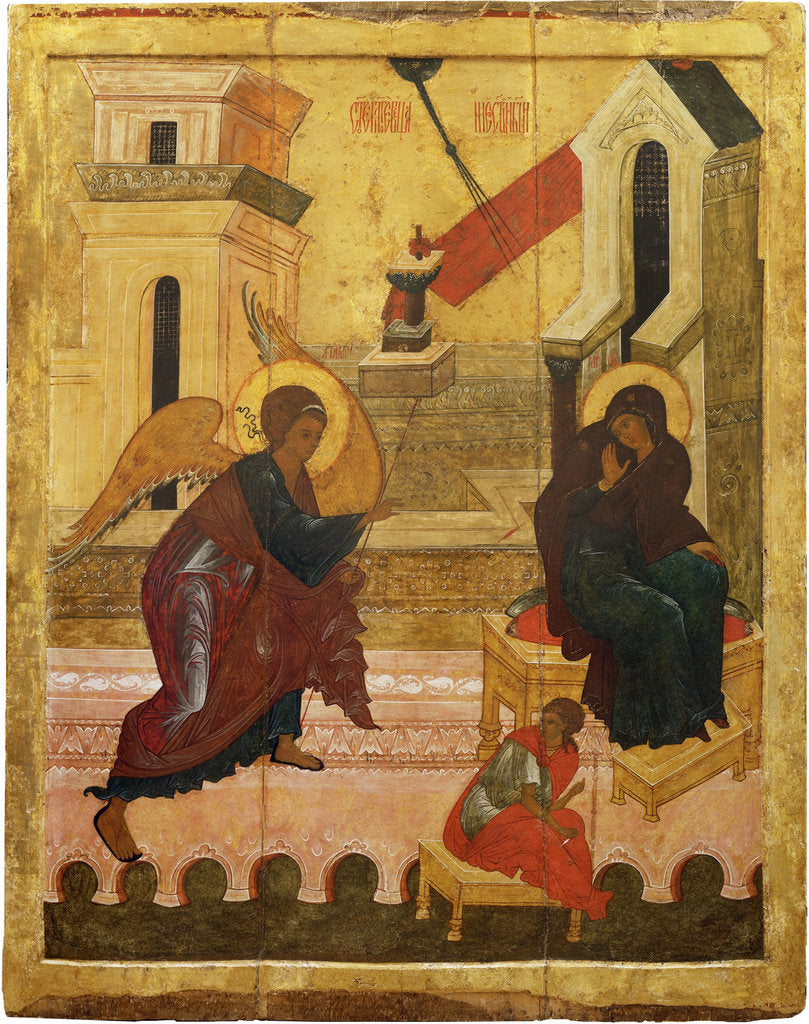 Detail of The Annunciation, Mid of 16th cen by Russian icon
