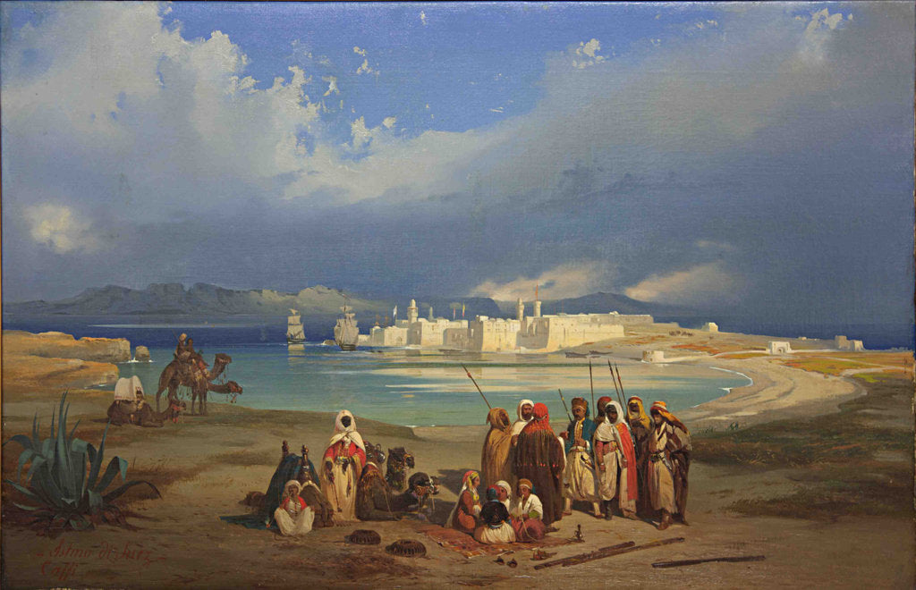 Detail of The Isthmus of Suez, ca 1845 by Ippolito Caffi