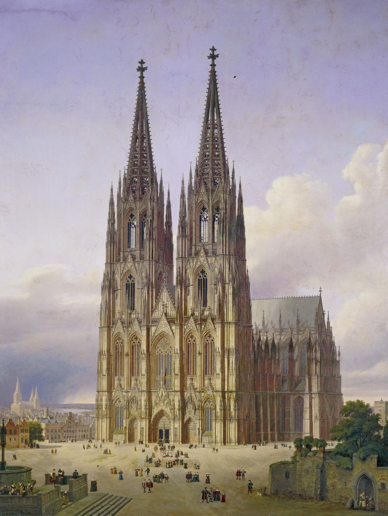Detail of Ideal View of the Cologne Cathedral, 1834-1836 by Carl Georg Hasenpflug
