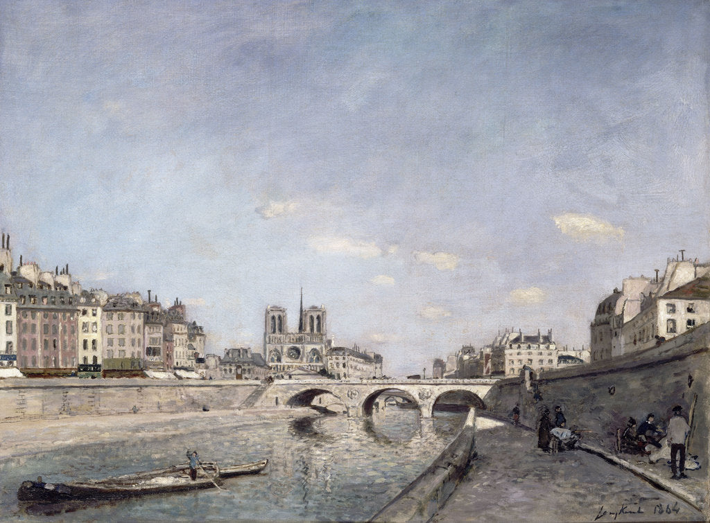 Detail of The Seine and Notre-Dame, 1864 by Johan Barthold Jongkind