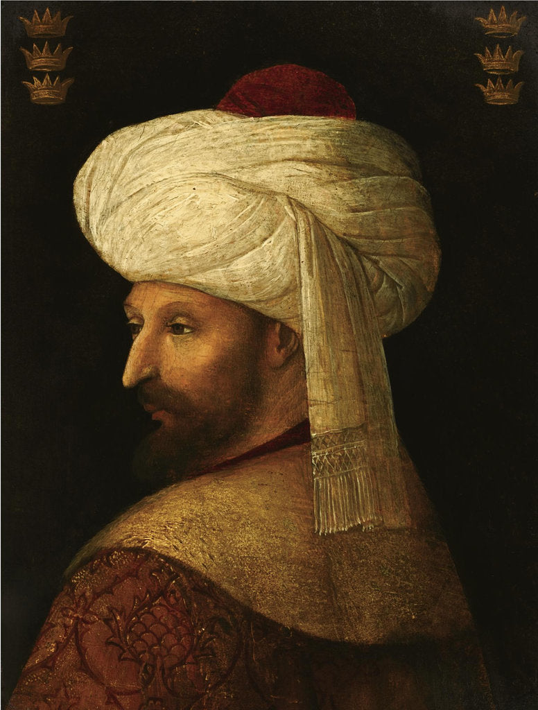 Detail of The Sultan Mehmet II, 16th century by Gentile Bellini