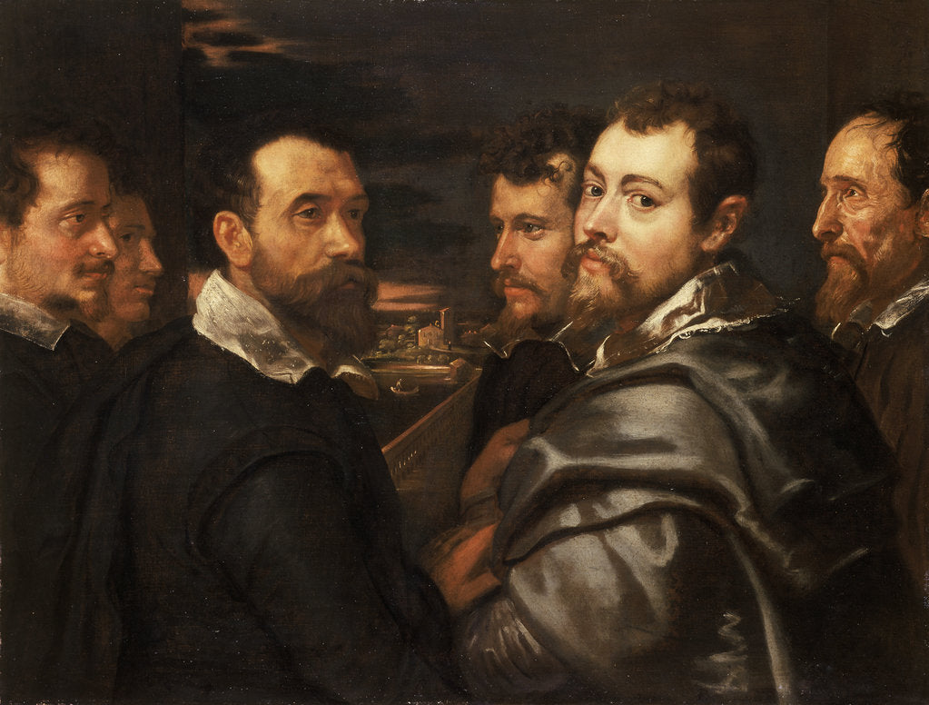 Detail of Self-Portrait in a Circle of Friends from Mantua, ca 1604 by Pieter Paul Rubens