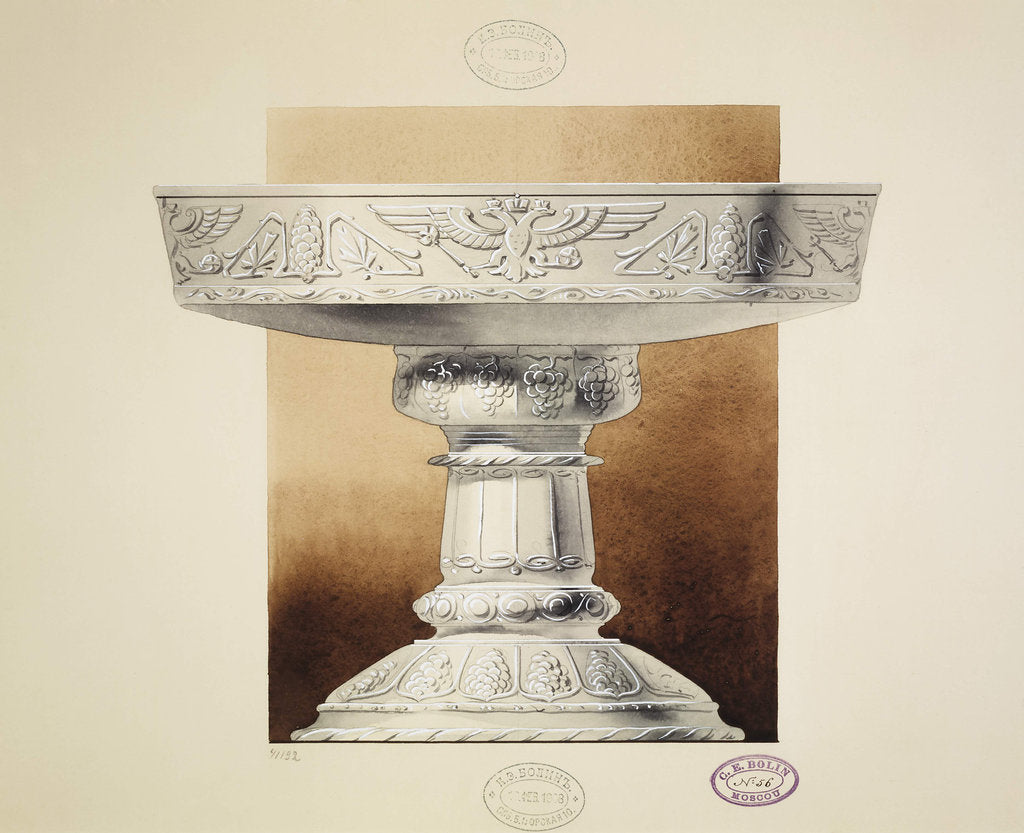Detail of Design of a Bowl for pickles. (Series The Dowry of Grand Princess Maria Pavlovna), 1907-1908 by Carl Edvard Bolin company