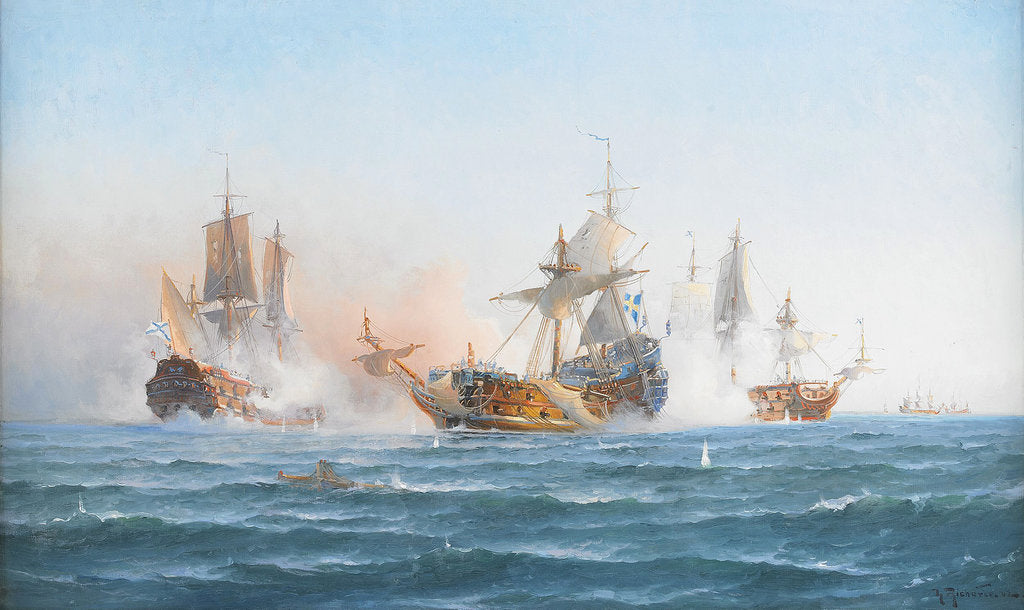 Detail of HMS Wachtmeister fighting against the Russian squadron on Juny 4, 1719, 1902 by Otto Ludvig Richarde
