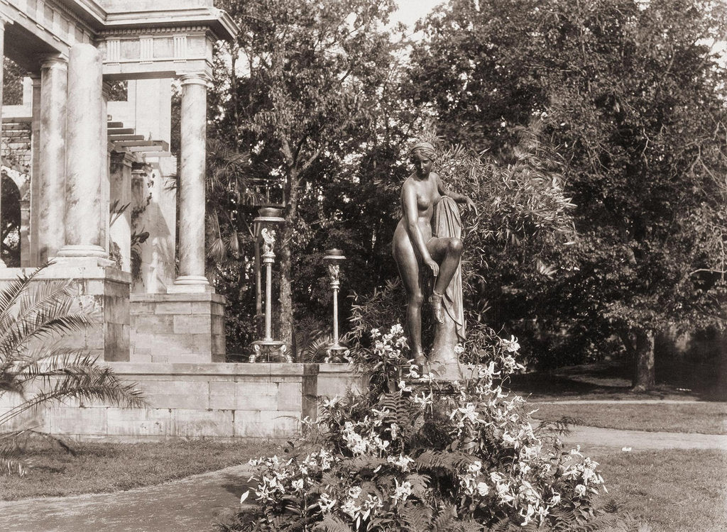 Detail of The Olga Island Theatre at Peterhof, 1897 by Nikolai Petrov