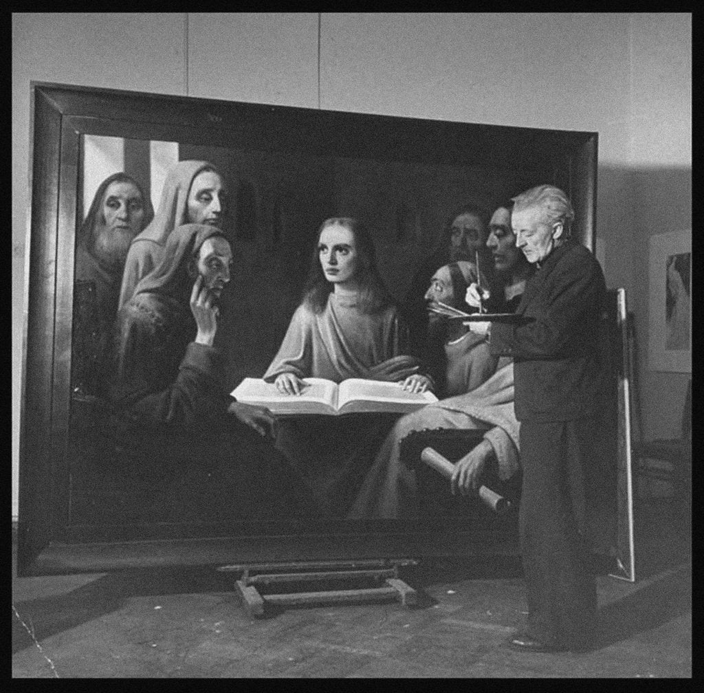 Detail of Han van Meegeren painting Jesus Among the Doctors, 1945 by Anonymous