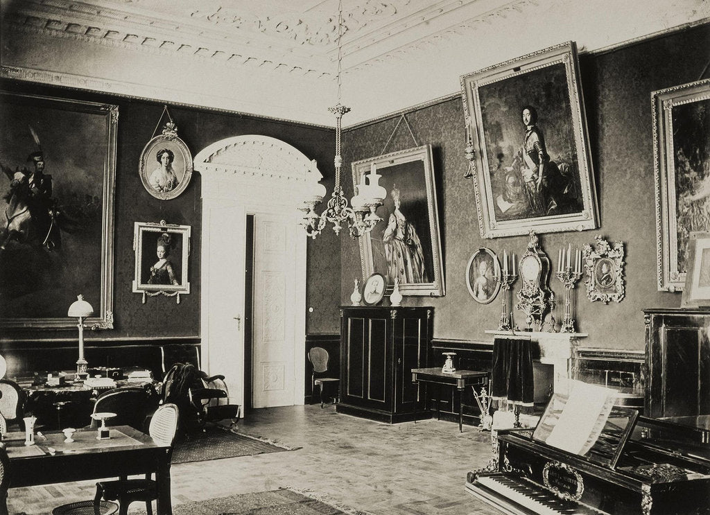 Detail of The Paskevich Residence in Gomel. Red living room, 1860s by Giovanni Bianchi