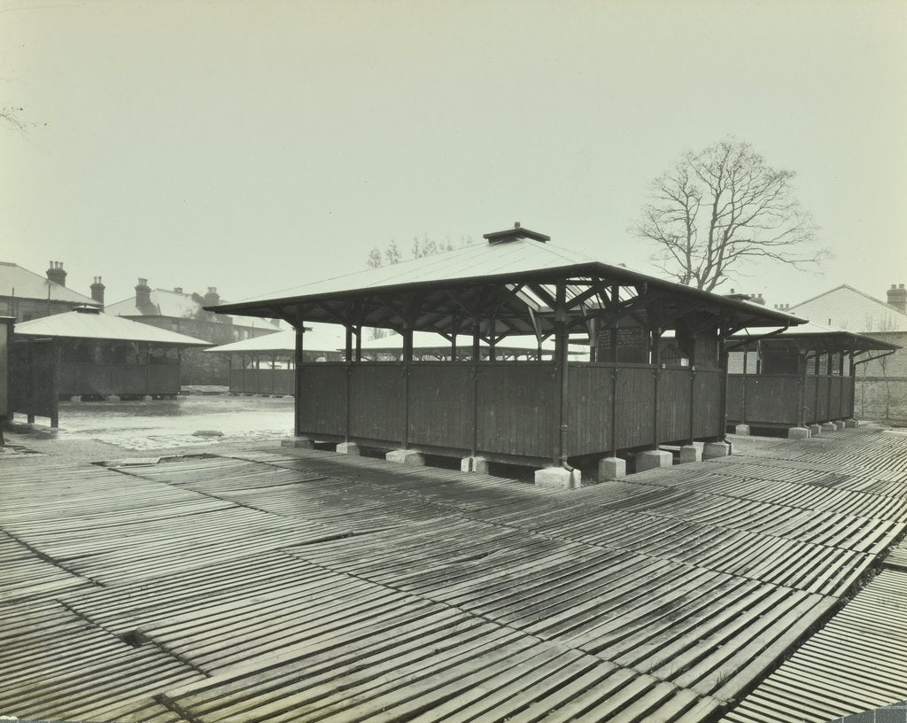 Detail of Open sided class sheds, Brent Knoll Open Air School, Forest Hill, London, 1928 by Unknown