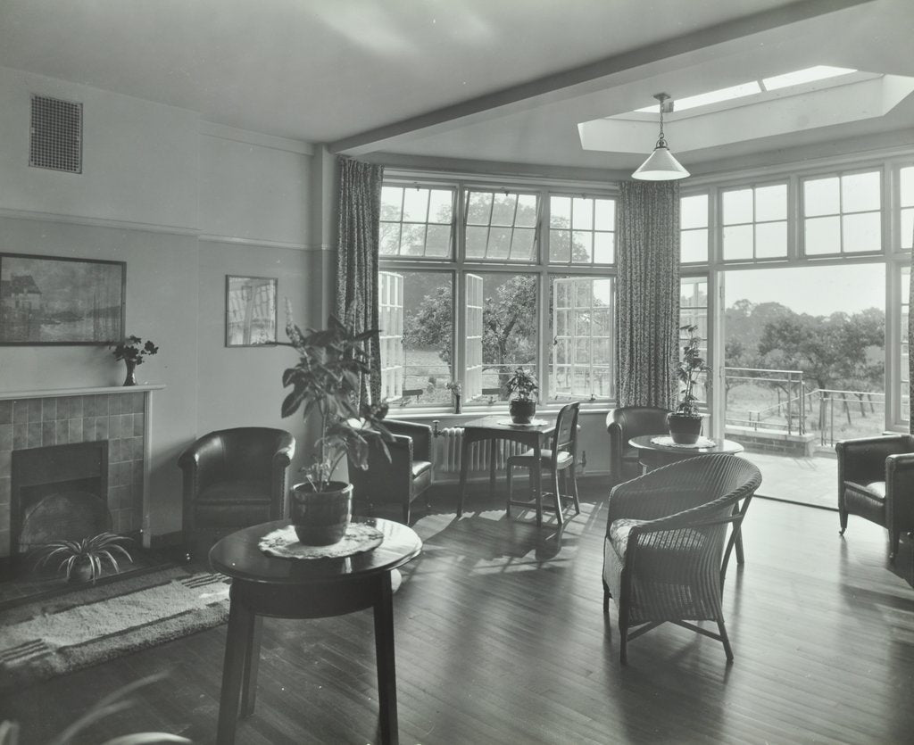 Detail of The sun lounge at Orchard House, Claybury Hospital, Woodford Bridge, London,1937 by Unknown