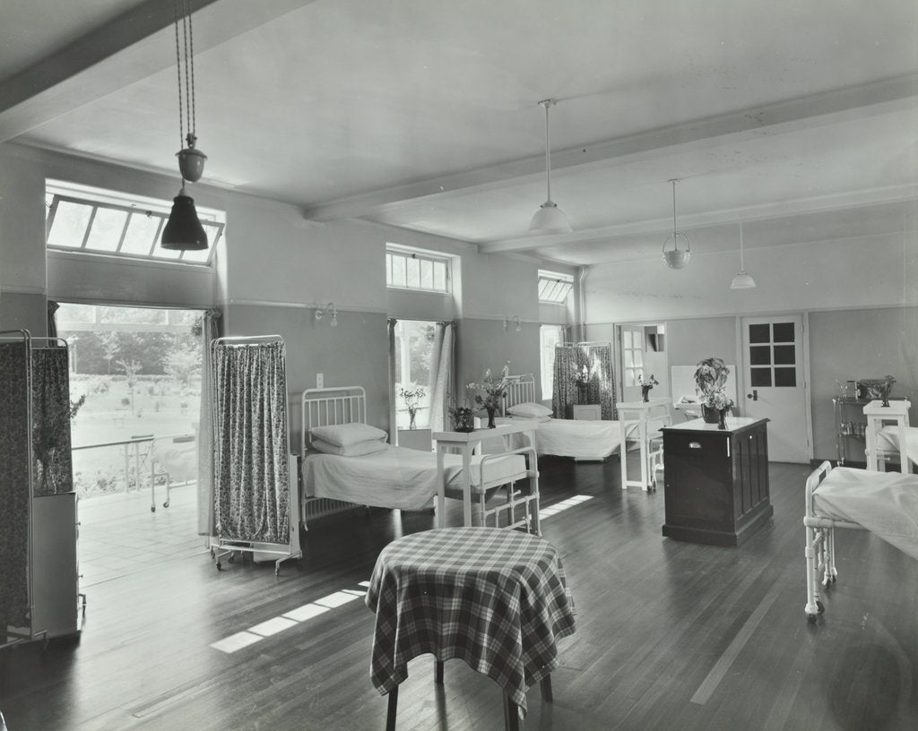 Detail of A ward at Orchard House, Claybury Hospital, Woodford Bridge, London, 1937 by Unknown