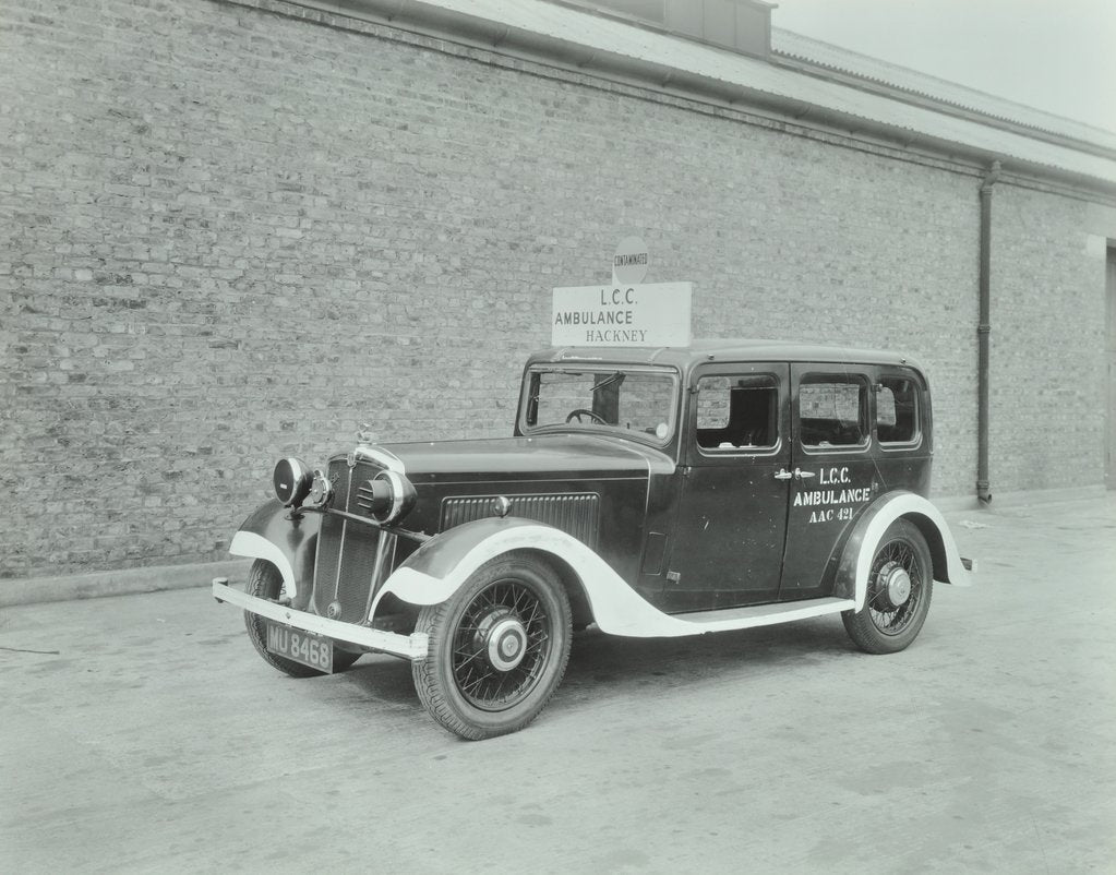 Detail of Car converted into London County Council ambulance, Wandsworth Depot, 1940 by Unknown
