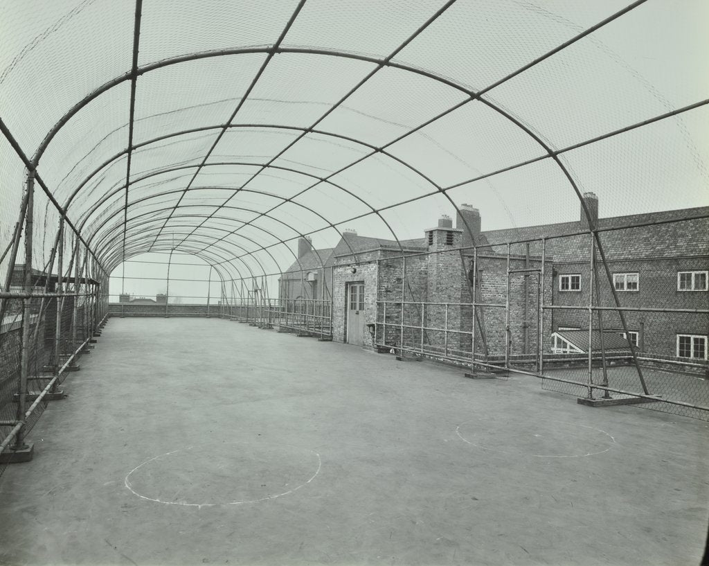 Detail of Playground on roof, School of Building, Brixton, London, 1936 by Unknown