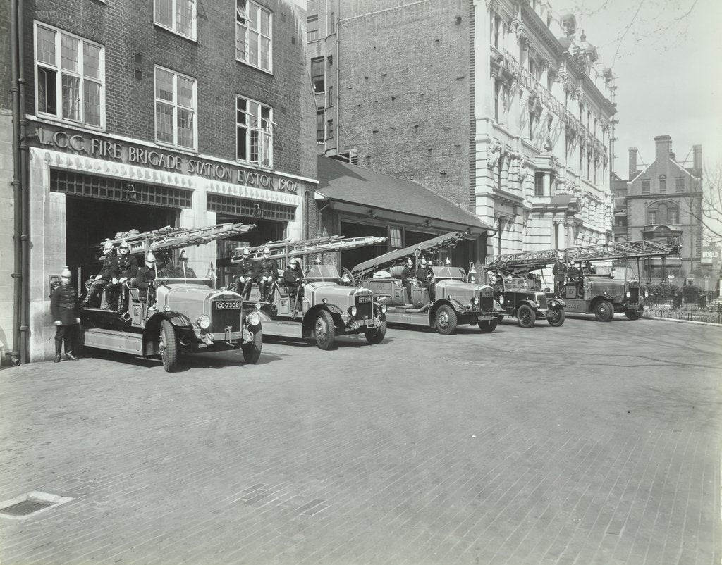 Detail of Euston Fire Station, No 172 Euston Road, St Pancras, London, 1935 by Unknown